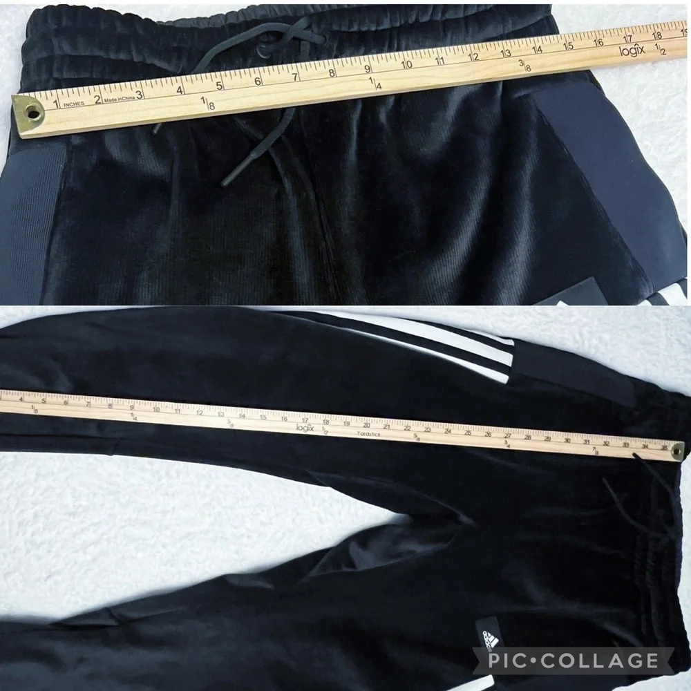 Men’s RARE Adidas NWT Medium Future Icons Ribbed Hoodie/Pants Velour Set - Picture 14 of 15